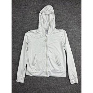 Athleta Girl Hoodie Girls XXL/16 White‎ Full Zip Thumbholes Lightweight Jacket